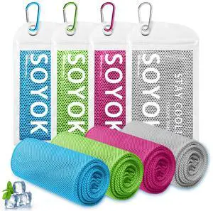 4 Packs Cooling Towel, 40" x 12" Microfiber Cooling Towels for Neck and Face, Soft Breathable Gym Towel for Working Out with Waterproof Bag & Carabiner, Sweat Towels for Running, Yoga, Travel, Climb 4 Packs Cooling Towel, 40" x 12" Microfiber Cooling Towels for Neck and Face, Soft Breathable Gym Towel for Working Out with Waterproof Bag & Carabiner, Sweat Towels for Running, Yoga, Travel, Climb