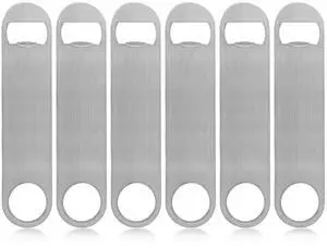 Heavy Duty Stainless Steel Flat Bottle Opener, 6 Pack Beer Bottle Opener for Kitchen, Bar or Restaurant Heavy Duty Stainless Steel Flat Bottle Opener, 6 Pack Beer Bottle Opener for Kitchen, Bar or Restaurant