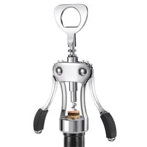 Wine Opener, Heavy-Duty Zinc Alloy Wing Corkscrew, Premium Beer Bottle Opener, Multifunctional Wine Accessories with Ergonomic Handle and Sharp Screw, for Kitchen, Bar, Restaurant (SILVER) Wine Opener, Heavy-Duty Zinc Alloy Wing Corkscrew, Premium Beer Bottle Opener, Multifunctional Wine Accessories with Ergonomic Handle and Sharp Screw, for Kitchen, Bar, Restaurant (SILVER)