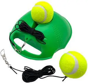 Tennis Trainer Self Training Rebound Baseboard Tennis Training Gear with 2 String Balls (Green 1.0) Tennis Trainer Self Training Rebound Baseboard Tennis Training Gear with 2 String Balls (Green 1.0)