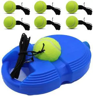 Tennis Trainer Rebound Ball with 6 String Balls, Solo Tennis Training Equipment for Self Tennis PracitceTraining for Beginner (Blue) Tennis Trainer Rebound Ball with 6 String Balls, Solo Tennis Training Equipment for Self Tennis PracitceTraining for Beginner (Blue)