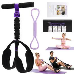 Foot Pedal Resistance Band with Handle,55LB Exercise Bands with Foot Pedal,Upgrade Full Body Workout for Men & Women, Core Abs Legs Glutes Arms, Pilates Strength Training Home Gym Equipment Foot Pedal Resistance Band with Handle,55LB Exercise Bands with Foot Pedal,Upgrade Full Body Workout for Men & Women, Core Abs Legs Glutes Arms, Pilates Strength Training Home Gym Equipment