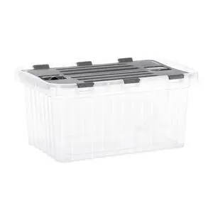 Storage Box with Hinged Lids, Plastic Container Bins for Organizing with Attached Lid, Stackable Crates, BPA Free, Organizers for Home and Dorm, 10.5 Quart (Clear with Grey Lids, 15"x10"x7") Storage Box with Hinged Lids, Plastic Container Bins for Organizing with Attached Lid, Stackable Crates, BPA Free, Organizers for Home and Dorm, 10.5 Quart (Clear with Grey Lids, 15"x10"x7")
