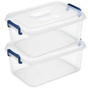 Plastic Storage Bins with Lids, Clear Stackable Storage Containers - 9.5 Qt - 2 Pack Plastic Storage Bins with Lids, Clear Stackable Storage Containers - 9.5 Qt - 2 Pack