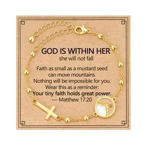 Mustard Seed Bracelets for Women Teen Cross Gifts Christian Baptism Catholic Confirmation God Jewelry Gold Mustard Seed Bracelets for Women Teen Cross Gifts Christian Baptism Catholic Confirmation God Jewelry Gold