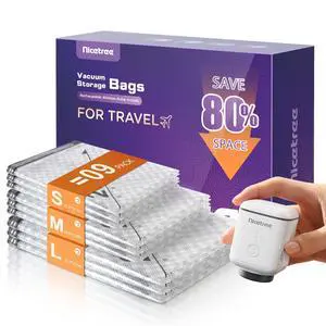 9-Pack Vacuum Bags for Travel with Rechargeable Pump, Compression Packing Bags for Carry-On Luggage & Suitcase, Vacuum Seal Bags for Clothing, 3 Sizes for Travel & Home Storage 9-Pack Vacuum Bags for Travel with Rechargeable Pump, Compression Packing Bags for Carry-On Luggage & Suitcase, Vacuum Seal Bags for Clothing, 3 Sizes for Travel & Home Storage
