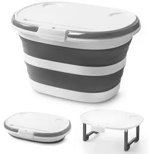 Collapsible Bucket, Upgraded 16L (4.2 Gallon) Collapsible Mop Bucket with Multi-Functional Lid, Foldable Portable Bucket Camping Beach Sand Pool Boat Fishing-Water Pot Pail-Space Saving Square Collapsible Bucket, Upgraded 16L (4.2 Gallon) Collapsible Mop Bucket with Multi-Functional Lid, Foldable Portable Bucket Camping Beach Sand Pool Boat Fishing-Water Pot Pail-Space Saving Square