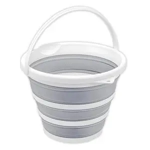 2.6 Gallons Collapsible Bucket with Handle, Space Saving Design Portable Foldable Water Pail for Indoor/Outdoor, Mop, Boating, Camping, and Fishing (1-Pack) 2.6 Gallons Collapsible Bucket with Handle, Space Saving Design Portable Foldable Water Pail for Indoor/Outdoor, Mop, Boating, Camping, and Fishing (1-Pack)