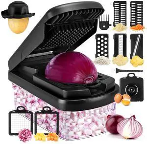 Vegetable Chopper, 12-in-1 Food Veggie Chopper Cutter with Container Vegetable Chopper, 12-in-1 Food Veggie Chopper Cutter with Container