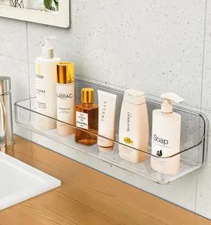 Shower shelves, Adhesive Clear Acrylic Bathroom caddy Organizer Shower shelves, Adhesive Clear Acrylic Bathroom caddy Organizer