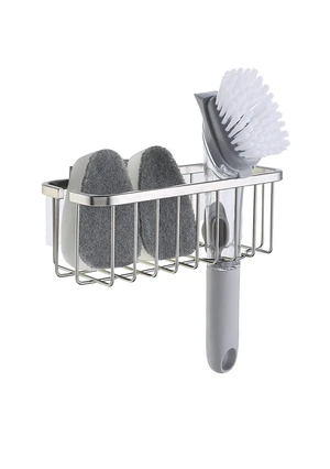 NeverRust Deluxe Kitchen & Bathroom Sink Sponge Holder Organizer with Adhesive Mount - Additional Suction Cup Included Sponge & Brush NOT Included 7.4 x 3.3 x 2.75 Inch NeverRust Deluxe Kitchen & Bathroom Sink Sponge Holder Organizer with Adhesive Mount - Additional Suction Cup Included Sponge & Brush NOT Included 7.4 x 3.3 x 2.75 Inch