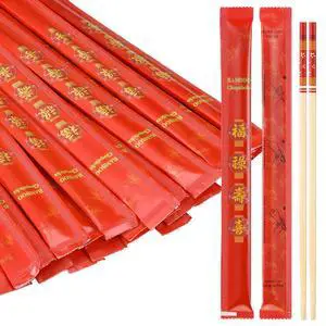 200 Pairs Disposable Chopsticks Bulk 9.25 Inch Individually Wrapped Wooden Bamboo Chopsticks with Red Sleeved Fu Lu Shou Xi for Restaurant Sushi Takeout Wedding Dining 200 Pairs Disposable Chopsticks Bulk 9.25 Inch Individually Wrapped Wooden Bamboo Chopsticks with Red Sleeved Fu Lu Shou Xi for Restaurant Sushi Takeout Wedding Dining