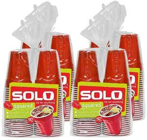 Cup Company Red Squared Plastic Party, 18 Ounce, 200 Count, 50 Count (Pack of 4) Cup Company Red Squared Plastic Party, 18 Ounce, 200 Count, 50 Count (Pack of 4)