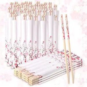 50 Pairs Cherry Blossom Chopsticks Bulk with Sleeved Blue Flower Disposable Bamboo Eucalyptus Chopsticks Wedding Favors Chinese Japanese Food Supply for Takeout Picnic(Cherry) 50 Pairs Cherry Blossom Chopsticks Bulk with Sleeved Blue Flower Disposable Bamboo Eucalyptus Chopsticks Wedding Favors Chinese Japanese Food Supply for Takeout Picnic(Cherry)