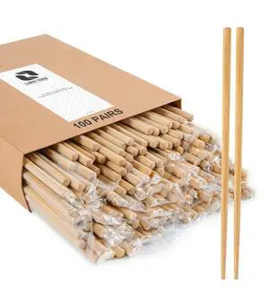 100Pairs Bamboo Chopsticks Disposable | Individually Wrapped | Bulk | Separated | Round | Premium Quality-9.45in) 100Pairs Bamboo Chopsticks Disposable | Individually Wrapped | Bulk | Separated | Round | Premium Quality-9.45in)