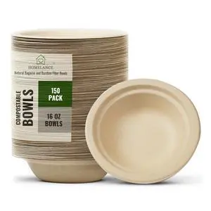 Compostable Bowls 16 OZ / 473 ml 150Pcs Bamboo & Bagasse Disposable Bowls for Hot Soup-Temperature Resistant & Microwave Safe Paper Bowls Disposable for Daily Meals (Pack of 150) Compostable Bowls 16 OZ / 473 ml 150Pcs Bamboo & Bagasse Disposable Bowls for Hot Soup-Temperature Resistant & Microwave Safe Paper Bowls Disposable for Daily Meals (Pack of 150)