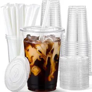 25 Pack - 16 oz Plastic Cups with Lids and Straws, Clear Iced Coffee Cups with Lids, Disposable Cups with Lids for Cold Drinks, Iced Tea, Milkshakes, Smoothies - Durable & BPA Free 25 Pack - 16 oz Plastic Cups with Lids and Straws, Clear Iced Coffee Cups with Lids, Disposable Cups with Lids for Cold Drinks, Iced Tea, Milkshakes, Smoothies - Durable & BPA Free
