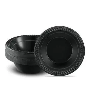 100 PCS Black Plastic Bowls Light Weight 12 oz Plastic Soup Bowls Black Salad Plates Disposable for Party and Wedding 100 PCS Black Plastic Bowls Light Weight 12 oz Plastic Soup Bowls Black Salad Plates Disposable for Party and Wedding