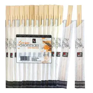 Premium Disposable Bamboo Chopsticks - 100 Pairs Individually Wrapped | Splinter-Free & Compostable | Perfect for Sushi, Ramen, Takeout & Restaurant Use Premium Disposable Bamboo Chopsticks - 100 Pairs Individually Wrapped | Splinter-Free & Compostable | Perfect for Sushi, Ramen, Takeout & Restaurant Use