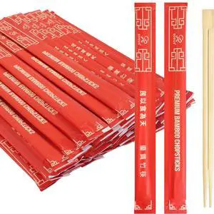 Chopsticks Disposable, Approx. 100 Sets, UV Treated Premium Disposable Chopsticks Individually Wrapped, Wooden Chopsticks Best for Japanese Sushi & Asian Dishes Chopsticks Disposable, Approx. 100 Sets, UV Treated Premium Disposable Chopsticks Individually Wrapped, Wooden Chopsticks Best for Japanese Sushi & Asian Dishes