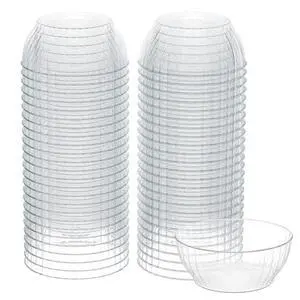 6 Oz Clear Plastic Small Bowls - 50 Pack Disposable Heavy Duty Dessert Bowls With Ice Cream and Salsa (6 OZ, 50 Count) 6 Oz Clear Plastic Small Bowls - 50 Pack Disposable Heavy Duty Dessert Bowls With Ice Cream and Salsa (6 OZ, 50 Count)