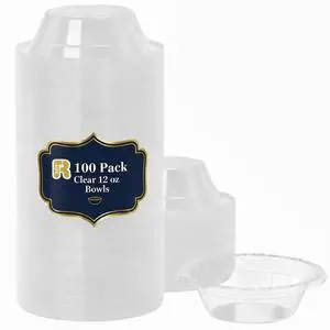 100 Count 12 Oz Clear Plastic Bowls - Microwavable Clear Bowls - Strong Heavy Duty And Sturdy Clear Disposable Plastic Bowls. 100 Count 12 Oz Clear Plastic Bowls - Microwavable Clear Bowls - Strong Heavy Duty And Sturdy Clear Disposable Plastic Bowls.