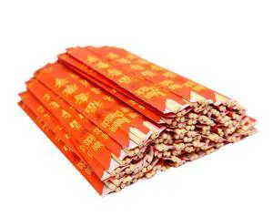 Bamboo 9 Inch Long, Sleeved and Separated, 100 Pairs, Red Disposable Bamboo 9 Inch Long, Sleeved and Separated, 100 Pairs, Red Disposable
