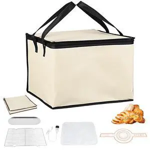 Folding Bread Proofing Box, Sourdough Bread Proofer Warming Box with Shelf & Water Tray, Precise Temperature Fermentation (19 Gears) Dough Start Container for Making Pizza Baking Kombucha Folding Bread Proofing Box, Sourdough Bread Proofer Warming Box with Shelf & Water Tray, Precise Temperature Fermentation (19 Gears) Dough Start Container for Making Pizza Baking Kombucha