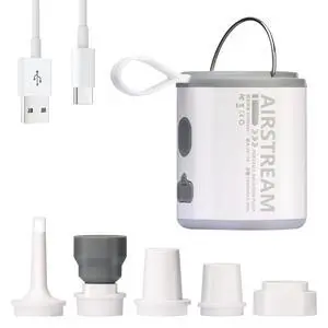 Air Pump for Inflatables Portable Electric Air Pump - 1600mAh USB-C Fast Charge, Dual Inflate/Deflate for Pool Floats, Air Mattress, Camping Gear, 3-in-1 with LED Light & Vacuum Compression Air Pump for Inflatables Portable Electric Air Pump - 1600mAh USB-C Fast Charge, Dual Inflate/Deflate for Pool Floats, Air Mattress, Camping Gear, 3-in-1 with LED Light & Vacuum Compression