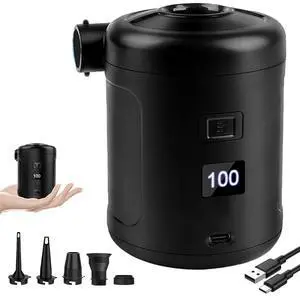 Portable Air Pump for Inflatables, 6000mAh Electric Air Mattress Pump with Digital Display, Fast Inflate & Deflate, 5 Air Nozzles for Air Mattress, Pool Floats, Camping, Vacuum Bags & Inflatable Beds Portable Air Pump for Inflatables, 6000mAh Electric Air Mattress Pump with Digital Display, Fast Inflate & Deflate, 5 Air Nozzles for Air Mattress, Pool Floats, Camping, Vacuum Bags & Inflatable Beds