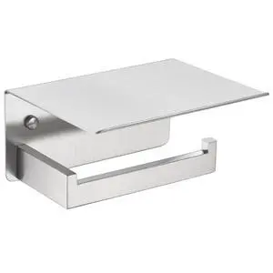 Brushed Nickel Toilet Paper Holder with Phone Shelf, 304 Stainless Steel Toilet Tissue Roll Holder, Wall Mounted Bathroom Paper Roll Dispenser Brushed Nickel Toilet Paper Holder with Phone Shelf, 304 Stainless Steel Toilet Tissue Roll Holder, Wall Mounted Bathroom Paper Roll Dispenser