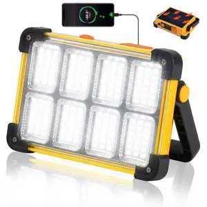 120W LED Solar Work Light, 144 LED 10000LM Portable Flood Light with Stand, 4 Modes Rechargeable, IP65 Waterproof Outdoor Working Light for Camping, Fishing, Car Repair & Mechanics (Yellow) 120W LED Solar Work Light, 144 LED 10000LM Portable Flood Light with Stand, 4 Modes Rechargeable, IP65 Waterproof Outdoor Working Light for Camping, Fishing, Car Repair & Mechanics (Yellow)