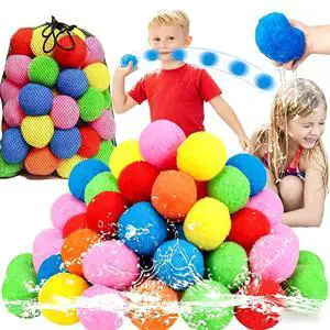 60PCS Reusable Water Balloons, Water Balloons.Cotton Water Balls, Water Splash Balls, Water Balloon Game, Summer Toys and Out, Water Balloons for Kids 60PCS Reusable Water Balloons, Water Balloons.Cotton Water Balls, Water Splash Balls, Water Balloon Game, Summer Toys and Out, Water Balloons for Kids