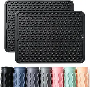2 Pack Caketime Silicone Dish Drying Mat for Kitchen Counter Under Sink Protector Organizers Cooking Baking for Blackstone Griddle Accessories Coffee Mats Appliance Stone Rack Trays Drain Black 2 Pack Caketime Silicone Dish Drying Mat for Kitchen Counter Under Sink Protector Organizers Cooking Baking for Blackstone Griddle Accessories Coffee Mats Appliance Stone Rack Trays Drain Black