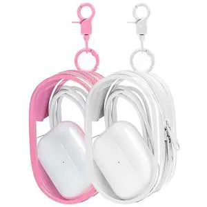 2 Pack Storage Bag for Organizing Data Cables, Earphone, Chargers, Keys, Change, Blind Box Doll Transparent Display Bag, Portable Multi-Function Storage (Pink + White) 2 Pack Storage Bag for Organizing Data Cables, Earphone, Chargers, Keys, Change, Blind Box Doll Transparent Display Bag, Portable Multi-Function Storage (Pink + White)
