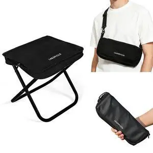 Portable Collapsible Stool - Folding Chair with Adjustable Carry Strap, Hands-Free Carry Design, Supports 265Lbs, Ultralight for Hiking, Fishing, Camping, Festivals Portable Collapsible Stool - Folding Chair with Adjustable Carry Strap, Hands-Free Carry Design, Supports 265Lbs, Ultralight for Hiking, Fishing, Camping, Festivals