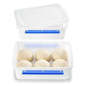 2 Pack Pizza Dough Proofing Box, Pizza Dough Container with Snap-on Lids, BPA Free Food Storage Containers with Lids and Buckle-Up Latches, Bread Proofing Box Fits 4-6 Balls 2 Pack Pizza Dough Proofing Box, Pizza Dough Container with Snap-on Lids, BPA Free Food Storage Containers with Lids and Buckle-Up Latches, Bread Proofing Box Fits 4-6 Balls