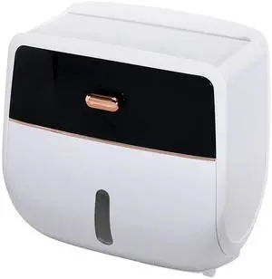 Toilet Paper Holder Wall Mount, Self Adhesive Paper Towels Holder with Drawer and Shelf Watertight Tissue Dispenser Semi-Auto Switch Toilet Tissue Roll Holders for Bathroom(Black) Toilet Paper Holder Wall Mount, Self Adhesive Paper Towels Holder with Drawer and Shelf Watertight Tissue Dispenser Semi-Auto Switch Toilet Tissue Roll Holders for Bathroom(Black)