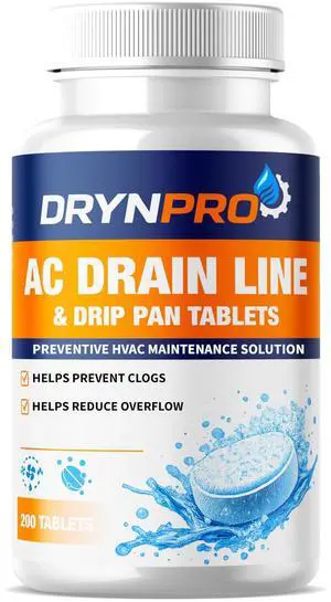 AC Drain Line & Drip Pan Tablets (200 Count) HVAC Condensate Drain Cleaner Prevent Clogs, Odors & Water Overflow A/C Maintenance Treatment AC Drain Line & Drip Pan Tablets (200 Count) HVAC Condensate Drain Cleaner Prevent Clogs, Odors & Water Overflow A/C Maintenance Treatment