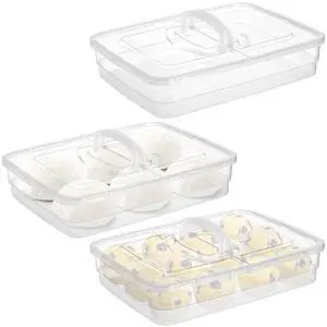 3 Pack Pizza Dough Proofing Box, 14 x 10 Inch Dough Trays with Lid and Handle for Pizza, Stackable Pizza Bread Fermentation Storage Containers, Translucent Box with Cover Dough Tray, BPA Free 3 Pack Pizza Dough Proofing Box, 14 x 10 Inch Dough Trays with Lid and Handle for Pizza, Stackable Pizza Bread Fermentation Storage Containers, Translucent Box with Cover Dough Tray, BPA Free