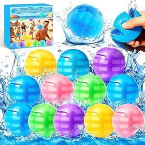 Reusable Water Balloons 12 Pack - 1 Second Quick Fill Water Balloons, 3000+ Uses, Magnetic-Free & Lightweight Splash Balls, 6 Colors with Gift Box (12Pack) Reusable Water Balloons 12 Pack - 1 Second Quick Fill Water Balloons, 3000+ Uses, Magnetic-Free & Lightweight Splash Balls, 6 Colors with Gift Box (12Pack)