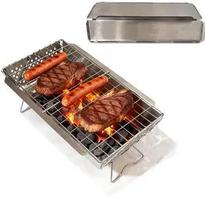 16x9 inches Small Portable Charcoal Grill, Foldable Portable Grill, Tabletop Charcoal Grills for Camping, Picnics, Gardens and Beach Parties 16x9 inches Small Portable Charcoal Grill, Foldable Portable Grill, Tabletop Charcoal Grills for Camping, Picnics, Gardens and Beach Parties