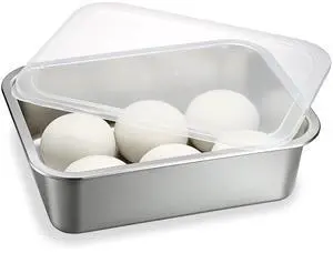 Pizza Dough Proofing Box, Stackable Stainless Steel Food Storage Box Container with Lid, Fits 4-6 Dough Balls, 14.1 x 10.6 Inch Large Capacity Household Pizza Dough Container Pizza Dough Proofing Box, Stackable Stainless Steel Food Storage Box Container with Lid, Fits 4-6 Dough Balls, 14.1 x 10.6 Inch Large Capacity Household Pizza Dough Container