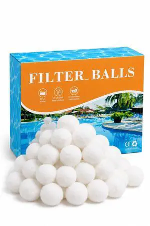 3lbs Pool Filter Balls for Sand Filter, Reusable Pool Sand Filter Balls, Efficient Pool Fiber Filter Balls, Blue Filter Media Balls for Pool (Equals 55lbs Pool Filter Sand) (White) 3lbs Pool Filter Balls for Sand Filter, Reusable Pool Sand Filter Balls, Efficient Pool Fiber Filter Balls, Blue Filter Media Balls for Pool (Equals 55lbs Pool Filter Sand) (White)