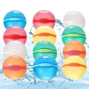 Reusable Water Balloons Refillable for Kids: Soft Silicone Material Self Sealing for Outdoor Activities - Summer Pool Beach Water Bomb for Boys Girls 3-12 Years (12Pack) Reusable Water Balloons Refillable for Kids: Soft Silicone Material Self Sealing for Outdoor Activities - Summer Pool Beach Water Bomb for Boys Girls 3-12 Years (12Pack)