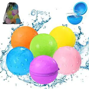SOPPYCID Water Balloons Reusable Splash Ball, Latex-free Water Bomb Pool Toys, No Tying Easy Quick Fill, Magnetic Self-sealing Water Balls for Kids & Adults All Ages Summer Fun Outdoor Party Games SOPPYCID Water Balloons Reusable Splash Ball, Latex-free Water Bomb Pool Toys, No Tying Easy Quick Fill, Magnetic Self-sealing Water Balls for Kids & Adults All Ages Summer Fun Outdoor Party Games