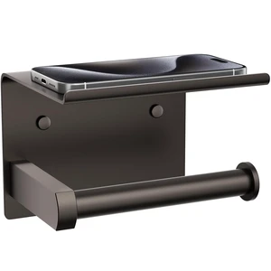 Toilet Paper Holder with Shelf Wall Mounted Toilet Paper Roll Dispenser Heavy Duty Stainless Steel Bronze Toilet Paper Holder with Shelf Wall Mounted Toilet Paper Roll Dispenser Heavy Duty Stainless Steel Bronze