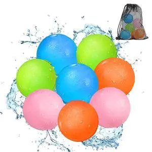 Reusable Water Balloons - Quick Fill Water Balls Toys For Toddler Age 4-8 - Refillable Self-Sealing Water Splash Bomb For Summer Party Pool Outdoor Beach Toys (8-pack-new) Reusable Water Balloons - Quick Fill Water Balls Toys For Toddler Age 4-8 - Refillable Self-Sealing Water Splash Bomb For Summer Party Pool Outdoor Beach Toys (8-pack-new)