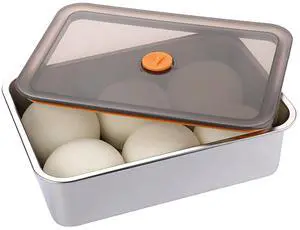 Pizza Dough Proofing Box, Stainless Steel Rectangle Food Storage Box Container with Leak Proof & Airtight Lid, 11.8 x 8.3Inch Large Capacity Household Pizza Dough Container Pizza Dough Proofing Box, Stainless Steel Rectangle Food Storage Box Container with Leak Proof & Airtight Lid, 11.8 x 8.3Inch Large Capacity Household Pizza Dough Container