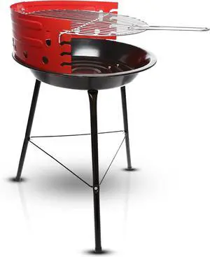 Charcoal Grill Barbecue Grill with 4 Levels for Flame Control Dual Venting System Portable for Backyard, Camping, Boat, Red Charcoal Grill Barbecue Grill with 4 Levels for Flame Control Dual Venting System Portable for Backyard, Camping, Boat, Red